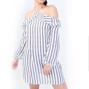 Aeropostale Tie neck Ruffle off shoulder tunic